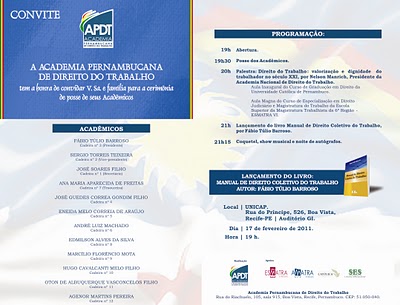 Convite Cerimônia de Posse APDT