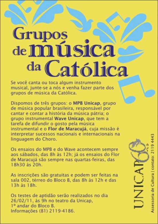 cartaz musica unicap